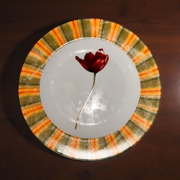 Set of 4 Cypress Home Tulip Floral Sandwich- Salad Plates 8 1/4” - Picture 5 of 6